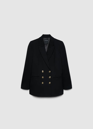 Solid colour double-breasted jacket