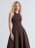 Solid colour long halter dress