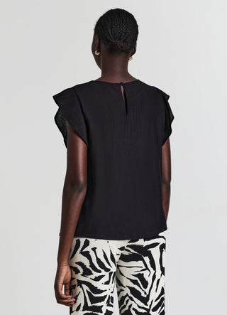 Blusa maniche con rouches