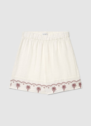 Shorts with elasticated waist and palm tree print