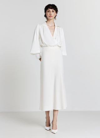 Body-Bluse aus Satinimitat