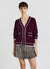 Cardigan con profili a contrasto