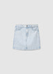 Gonna mini in denim con strass - S