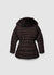 Padded jacket with hood and belt