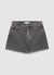 Shorts jeans mom con orlo sfrangiato