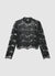 Blusa con paillettes e ricamo floreale
