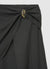 Pantaloni wide leg con drappeggio e spilla