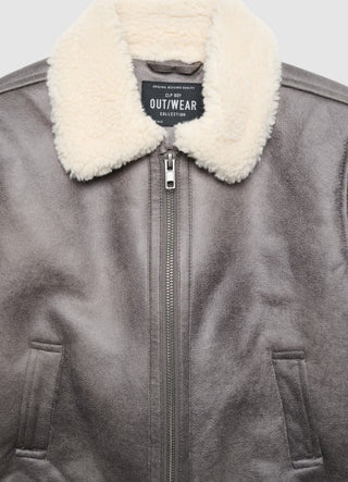 Jacke mit Teddy-Kragen und Reißverschluss