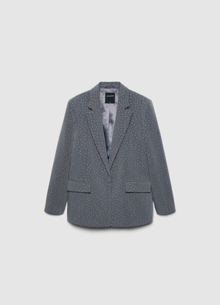 Giacca monopetto con strass all over