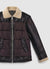 Padded jacket with faux sheepskin details