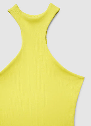 Ribbed tank top with a racerback neckline