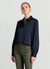 Camicia crop simil satin maniche a palloncino