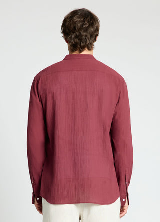 Camicia coreana a tinta unita