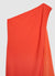 Langes einseitiges Kleid mit Drapierung