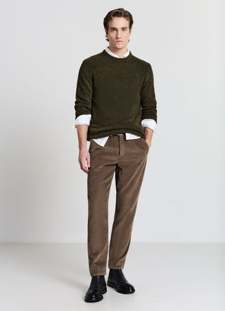 Unifarbener Bouclé-Pullover