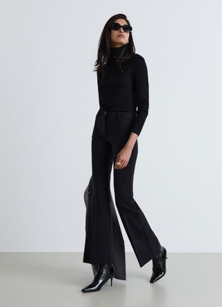 Solid colour flare trousers