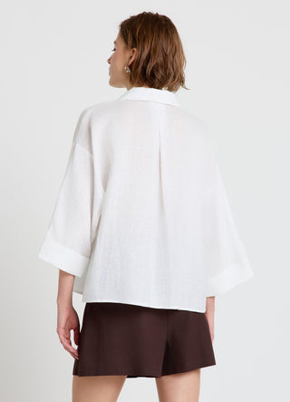 Chemise manches 3/4 en lin