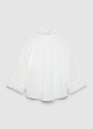 Camicia ampia con scollo a V e bottoni