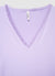 T-shirt a manica lunga con scollo a v e bordo in pizzo
