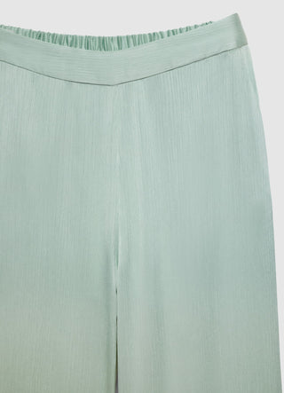 Solid colour faux satin trousers