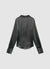 Einfarbiges Crop-Top-Hemd aus Satin-Imitat