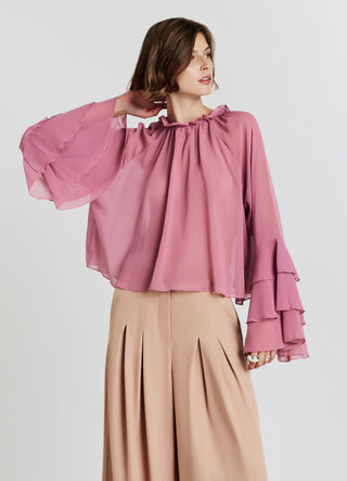 Blusa maniche volant