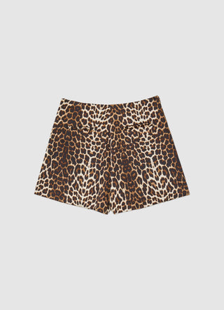 Gonna pantalone simil satin animalier