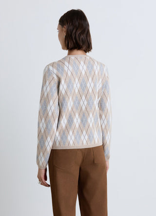 Cardigan con motivo a rombi