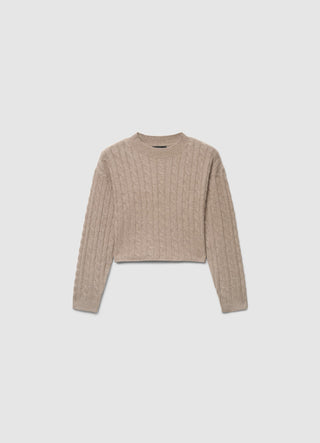 Crochet crop top with crew neck