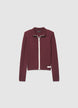 Cardigan a costine con zip e colletto - XS