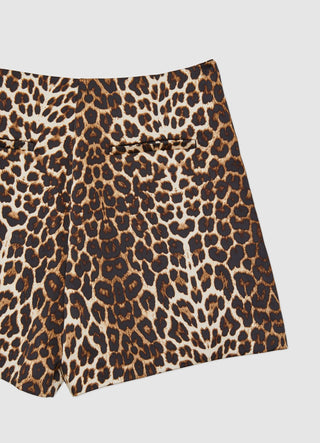 Gonna pantalone simil satin animalier