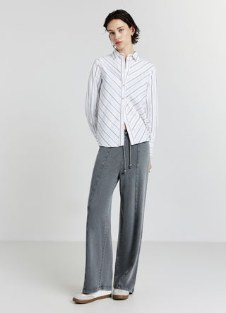 Diagonal striped shirt