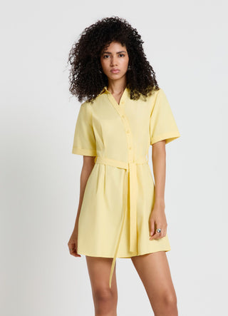 Vestito chemisier corto con cintura