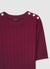 Knitted cable-knit T-shirt with buttons on the shoulders