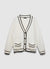 Cardigan con profili a contrasto e scollo a V
