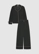 Pyjama-Set mit Kontrastpaspeln und Schleifen - XS