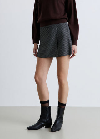 Gonna-pantalone pied de poule con pannello