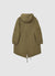 Parka with hood and drawstring