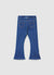 Jeans a zampa con fiocchetti ricamati
