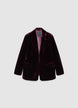 Single-breasted velvet jacket - XS