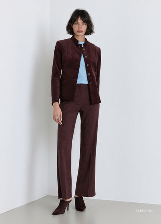 Pantaloni flare con bottoni gioiello