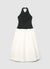 Solid colour long halter dress