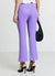 Cropped flare trousers in satin leather