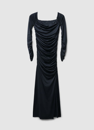 Robe à épaules dénudées et fronces