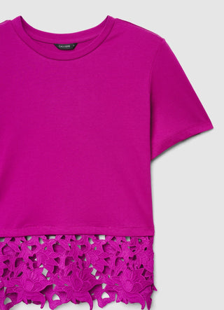 T-shirt with sangallo hem