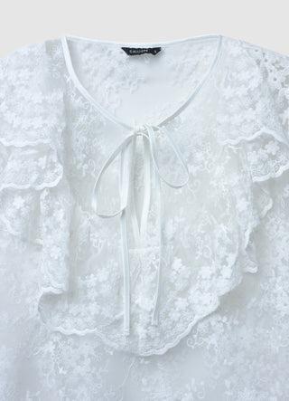 Lace frill blouse