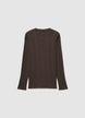 Langärmeliges Ripp-Serafino-T-Shirt - S