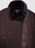 Sheepskin-effect jacket with asymmetrical zip