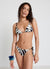 Triangle bikini bra with zebra print and embellishments
