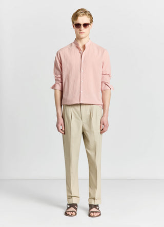 Plain solid-colour Korean collar shirt